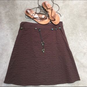 DONATING SOON {3 for $15} Boho Brown A-Line Skirt